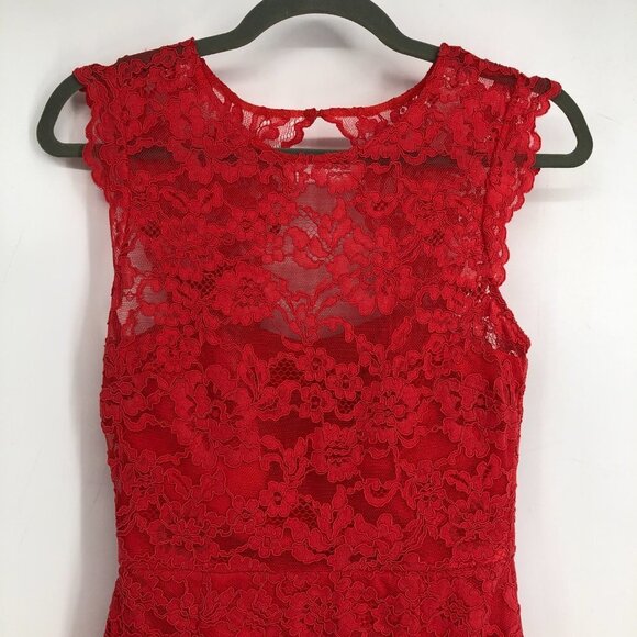 NWT Ever New Red Woven Lace Zena Wrap Dress in Sahara  Red size 2 - Picture 6 of 16